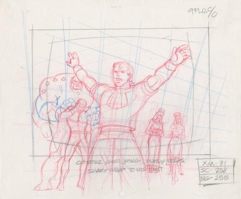 X-Men "The Fifth Horseman" Layout Drawing (1997) - ID: mar24116 Marvel