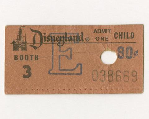 Early Disneyland Ticket Booth E-Ticket (c.1959) - ID: mar24329 Disneyana