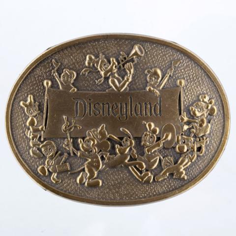 Disneyland Mickey and Friends Parade Brass Belt Buckle (c.1970s/1980s) - ID: mar24343 Disneyana