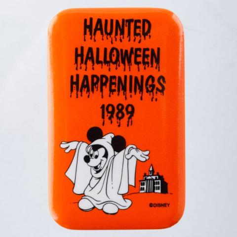 Haunted Mansion Halloween Happenings Button (1989) - ID: mar24355 Disneyana