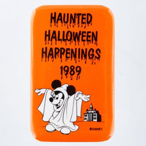 Haunted Mansion Halloween Happenings Button (1989) - ID: mar24357 Disneyana