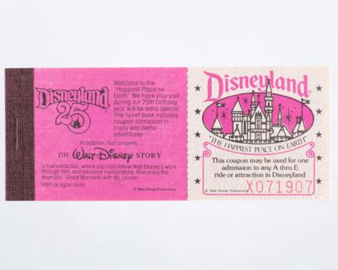 Disneyland 25th Anniversary Courtesy Guest Ticket Book (1980) - ID: mar24442 Disneyana