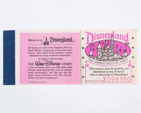 5 Adventures in Disneyland Ticket Book (1978) - ID: mar24448 Disneyana