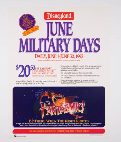 Disneyland Military Days Fantasmic Promotional Poster (1992) - ID: mardisneyland22125 Disneyana