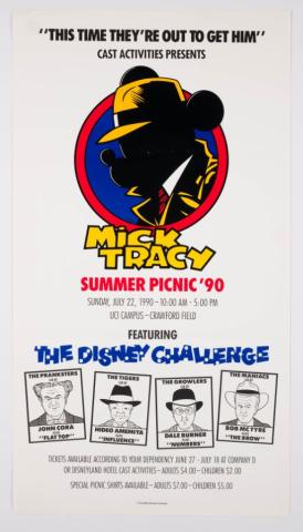 Disneyland Mick Tracy Summer Picnic Promotional Poster (1990) - ID: mardisneyland22128 Disneyana