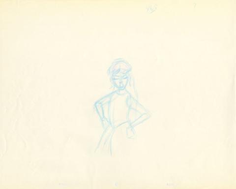 The Black Cauldron Princess Eilonwy Production Drawing (1985) - ID: may22294 Walt Disney