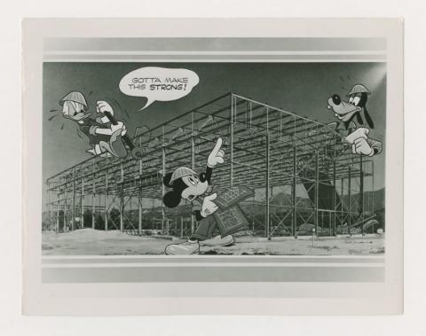 Mickey and Friends Construction Site Press Photograph (1947) - ID: may23048 Disneyana