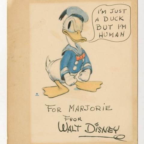 Donald Duck Photo Print with Walt Disney Studio Signature  - ID: may23120 Disneyana