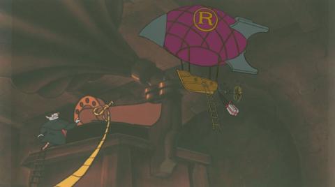 The Great Mouse Detective Ratigan Flying Machine Production Cel (1986) - ID: may23260 Walt Disney