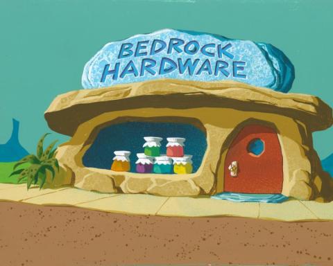 The Flintstones Comedy Hour Bedrock 300 Production Background (1972) - ID: may23297 Hanna Barbera