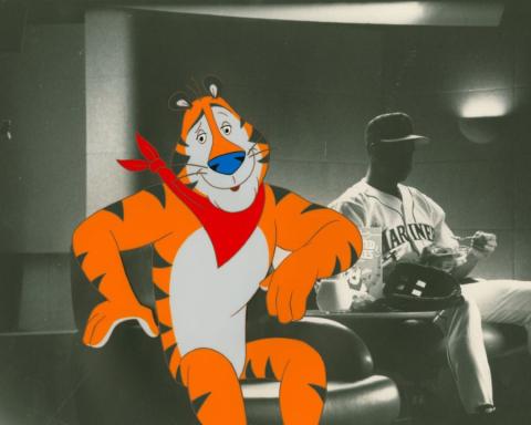 Frosted Flakes Tony the Tiger Production Cel, Drawing and Reference Photograph (1993) - ID: may23451 Commercial