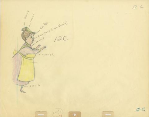 101 Dalmatians Nanny Production Color Model Drawing  (1961) - ID: sep22041 Walt Disney