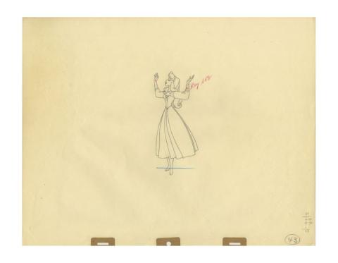 Sleeping Beauty Briar Rose Singing Production Drawing (1959) - ID: sep22059 Walt Disney