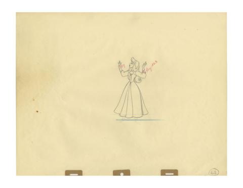 Sleeping Beauty Briar Rose Singing Production Drawing (1959) - ID: sep22061 Walt Disney