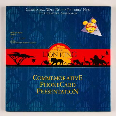 Lion King Limited Edition International Prepaid Calling Card Set (1994) - ID: sep23231 Disneyana