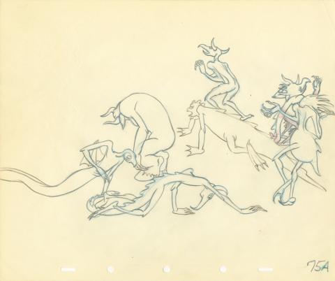 Fantasia Night on Bald Mountain Demons Production Drawing  - ID: septfantasia20249 Walt Disney