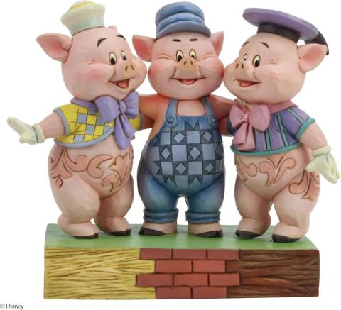 Three Little Pigs “Squealing Siblings” Figurine (2019) - ID: 028399219391 Disneyana