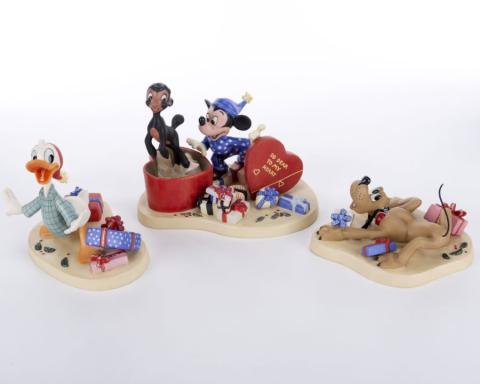 Mickey, Donald, Pluto and Danny “A Heartfelt Surprise” Figurine Set (2000) - ID: 045544146012 Disneyana