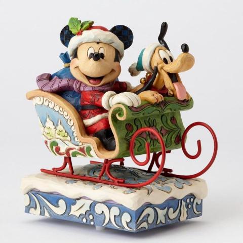 Mickey and Pluto “Laughing All the Way” Music Box Figurine (2016) - ID: 045544849180 Disneyana