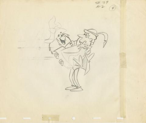 Winsome Witch “Prince of a Pup” Layout Drawing (1965) - ID: jun22035 Hanna Barbera