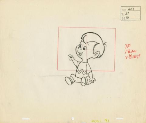 Winsome Witch “Have Broom Will Travel” Layout Drawing (1965) - ID: jun22036 Hanna Barbera
