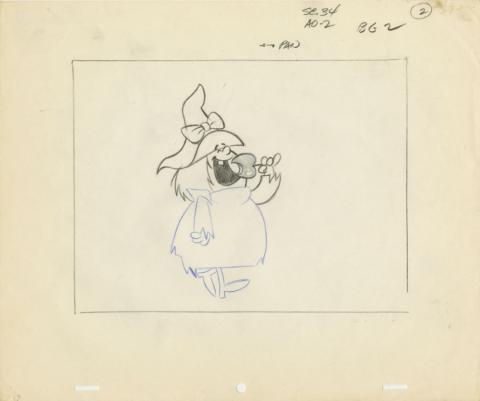 Winsome Witch “Prince of a Pup” Layout Drawing (1965) - ID: jun22041 Hanna Barbera