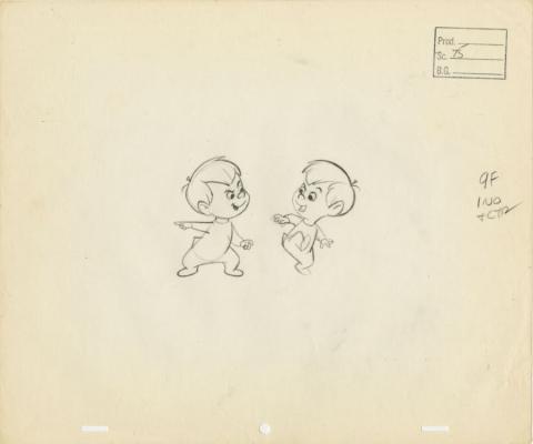 Winsome Witch “Witch Witch is Which” Layout Drawing (1966) - ID: jun22042 Hanna Barbera
