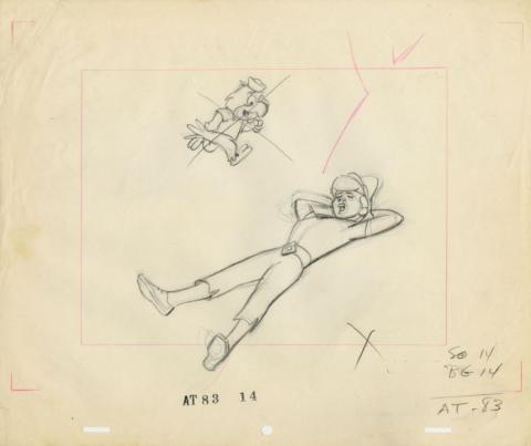 Sinbad Jr. and His Magic Belt Layout Drawing (c.1960s) - ID: jun22050 Hanna Barbera