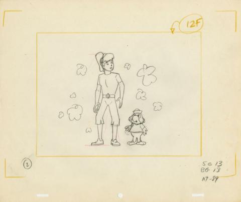Sinbad Jr. and His Magic Belt Layout Drawing (c.1960s) - ID: jun22051 Hanna Barbera