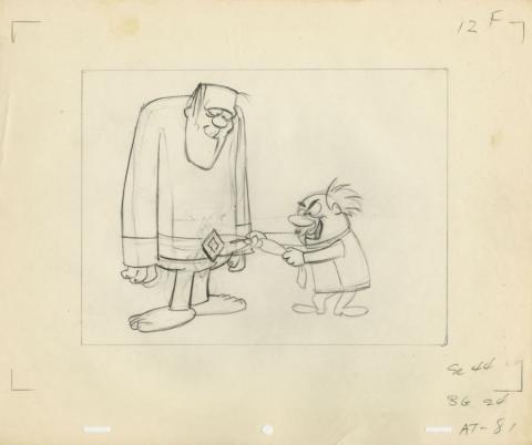 Sinbad Jr. and His Magic Belt Frankenstein Layout Drawing (1965) - ID: jun22052 Hanna Barbera