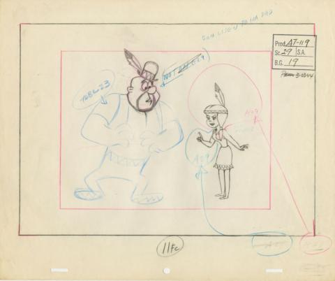 Sinbad Jr. and His Magic Belt Layout Drawing (c. 1960s) - ID: jun22054 Hanna Barbera