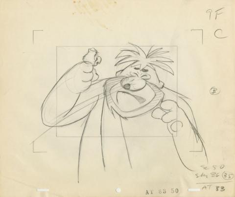 Sinbad Jr. and His Magic Belt Salty the Parrot Layout Drawing (c. 1960s) - ID: jun22055 Hanna Barbera
