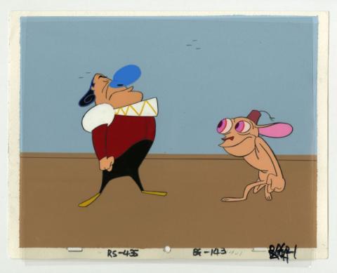 Ren and Stimpy “Stupid Sidekick Union” Production Cel and Background (1995) - ID: jun22490 Nickelodeon