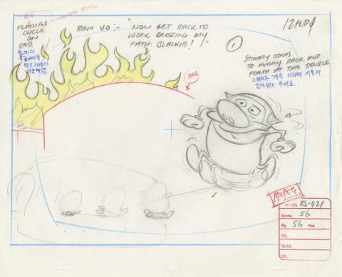 Ren and Stimpy “Superstitious Stimpy” Layout Drawing (1995) - ID: jun22491 Nickelodeon