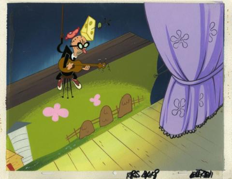 Ren and Stimpy Reverend Jack Production Cel and Background (1995) - ID: jun22492 Nickelodeon