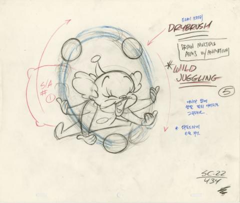 Ren and Stimpy Stimpy's Pet Layout Drawing (1995) - ID: jun22524 Nickelodeon