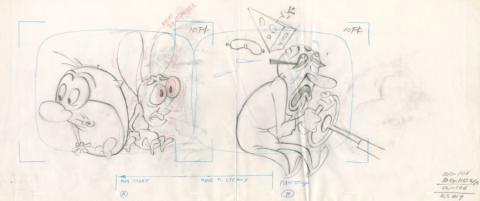 The Ren and Stimpy Show Reverend Jack Layout Drawing (1995) - ID: jun23036 Nickelodeon