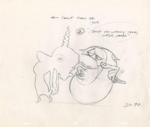 The Ren and Stimpy Show Superstitious Stimpy Layout Drawing (1995) - ID: jun23037 Nickelodeon