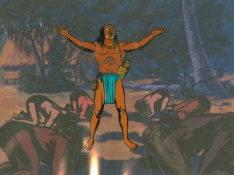 Jonny Quest “Pursuit of the Po-Ho” Warrior Production Cel (1964) - ID: mar23383 Hanna Barbera