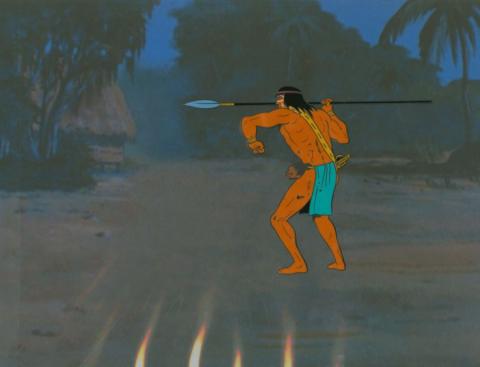 Jonny Quest “Pursuit of the Po-Ho” Warrior Production Cel (1964) - ID: mar23400 Hanna Barbera