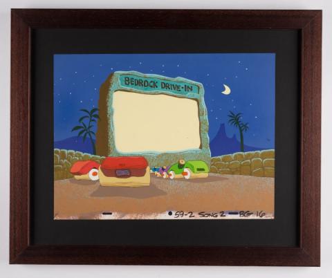 The Flintstones Comedy Hour Drive-In Theater Production Background (c.1970s) - ID: may22526 Hanna Barbera