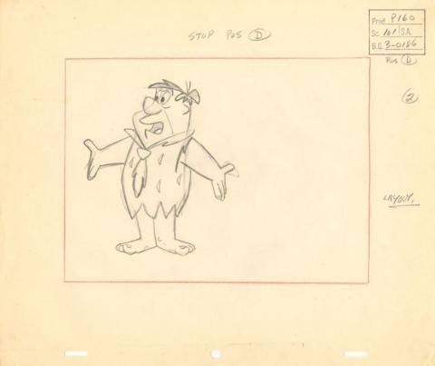 The Flintstones “Curtain Call at Bedrock” Layout Drawing (1966) - ID: may22529 Hanna Barbera