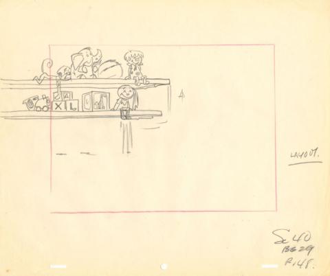 The Flintstones “Samantha” Layout Drawing (1966) - ID: may22534 Hanna Barbera