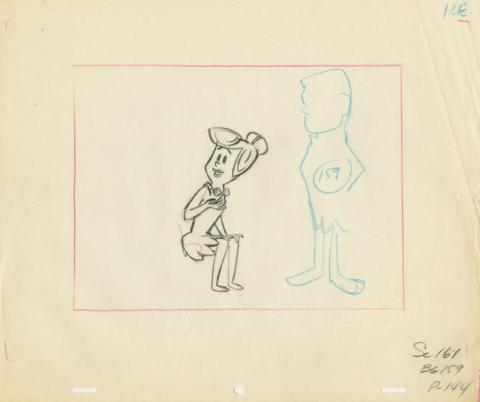 The Flintstones “Return of Stoney Curtis” Layout Drawing (1965) - ID: may22584 Hanna Barbera
