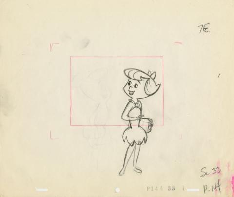 The Flintstones “Return of Stoney Curtis” Layout Drawing (1965 - ID: may22586 Hanna Barbera