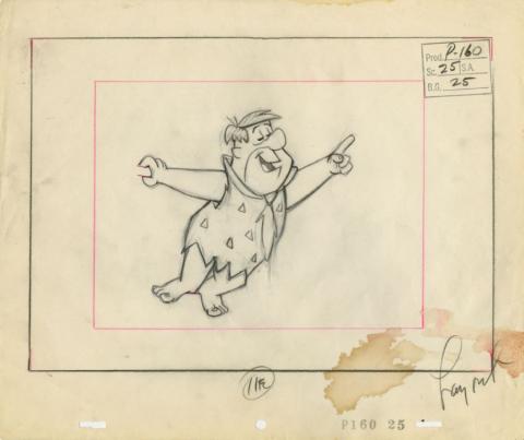 The Flintstones “Curtain Call at Bedrock” Layout Drawing (1966) - ID: may22597 Hanna Barbera