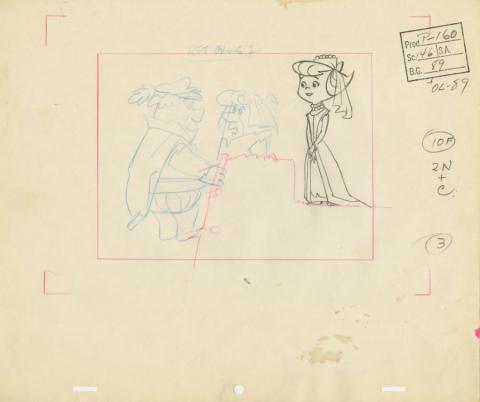The Flintstones “Curtain Call at Bedrock” Layout Drawing (1966) - ID: may22598 Hanna Barbera