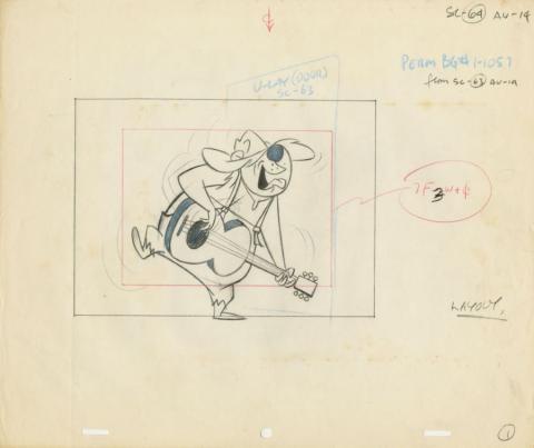 The Hillbilly Bears “Do the Bear” Layout Drawing (1966) - ID: may22608 Hanna Barbera