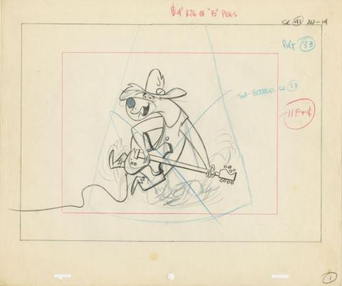 The Hillbilly Bears “Do the Bear” Layout Drawing (1966) - ID: may22609 Hanna Barbera