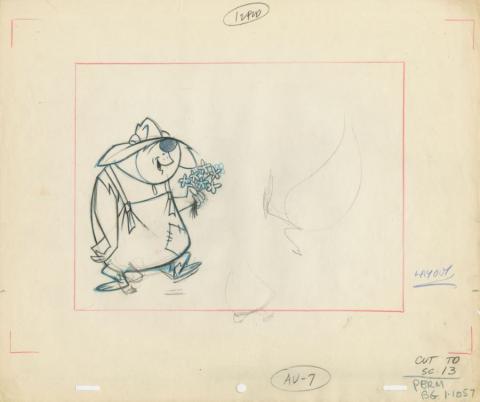 The Hillbilly Bears “Courtin’ Disaster” Layout Drawing (1965) - ID: may22611 Hanna Barbera